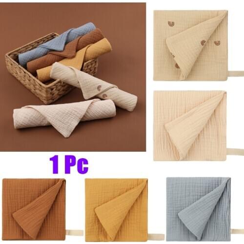 1 Pc Muslin 4 Layers Baby Face Towel Soft Absorbent Gauze Burp Cloths Saliva Towel Handkerchief Newborn Bath Towel Baby Stuff