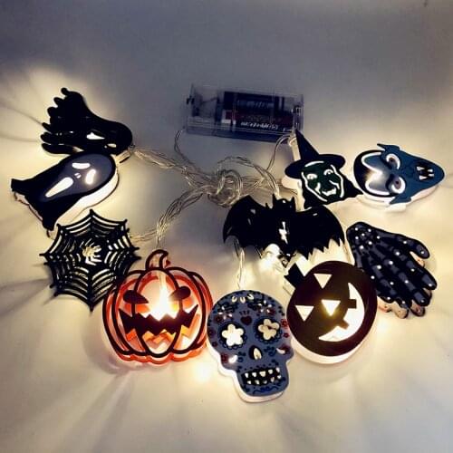 10 Leds Pumpkin Ghost Skeletons Bat Spider Led Light String Festival Bar Home Party Decor Halloween Ornament