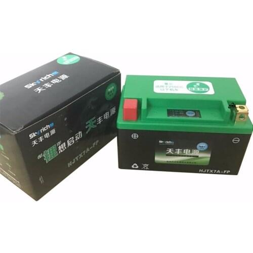 2pc 12V HJTX7A motorcycle start battery with BMS and more than 2000 times cycle life free shipment lead acid battery replacement