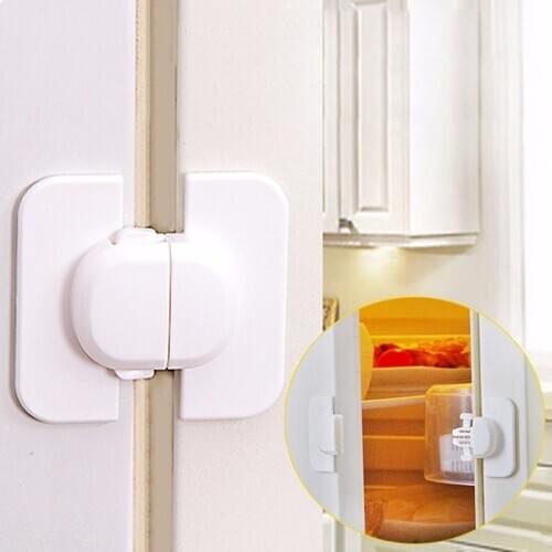2Pcs Safety Lock Security Children Refrigerator Fridge Drawer Cabinet Cupboard Lock Multi Function Safety Locks