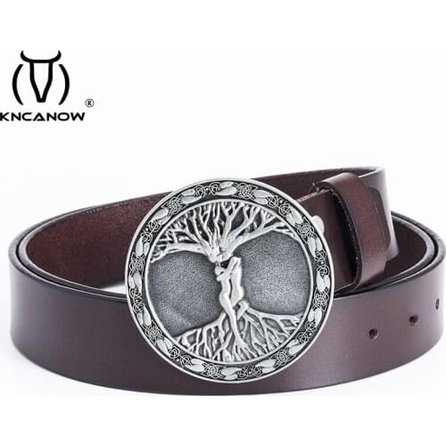 2021 Hot Selling Mens And Womens Belts Business Leisure Versatile Belt Tree Of Life Round Buckle Fashion Belt Paski Damskie