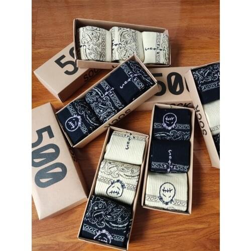 3 Pairs/Box 2021 New Lovers Ladies Boy 500 Skate Crew Men Sport Travis Scott Socks Athletic Hip Hop Running Socks