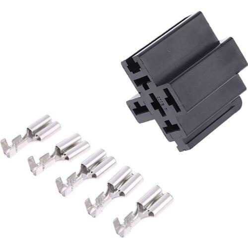 40A 5 Pin Relay Connector Socket with 5 x 6.3mm Terminals Car Truck Vehicle Relay Case Holder