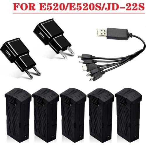5-in-1) 7.4V 1200MAH 25c LiPo Battery with Charger For E520 E520S JD-22S RC Quadcopter Spare Parts 1200mAh 7.4V Drones Battery