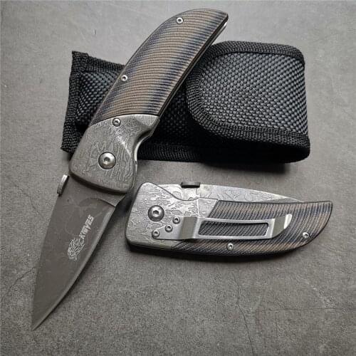 7" Knives 55-56HRC Tactical Foldable Pocket Knife G10 Portable Folding Knife Fruit Cutter Camp Outdoor Survival Tool
