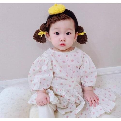 Korea Style Hair accessories Baby Boy Girl Pigtail Wig Headbands Fashion Cute Poached Egg Newborn Children Kids Bandeau Headwear