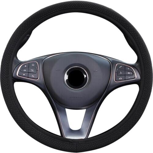 Anti-Slip Massage Particles Cloth Car Steering Wheel Braid Cover Without Inner Ring Fit For 37-38CM/14.5"-15" Lastic Grip Wrap