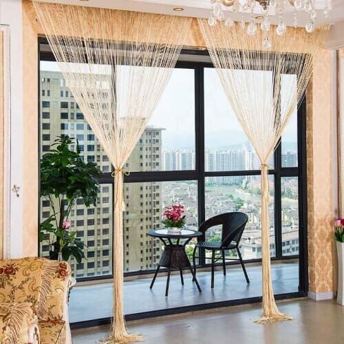 Glitter String Curtain Panels Door Fly Screen Room Divider Voile Net Curtains Bedroom Bathroom Curtain