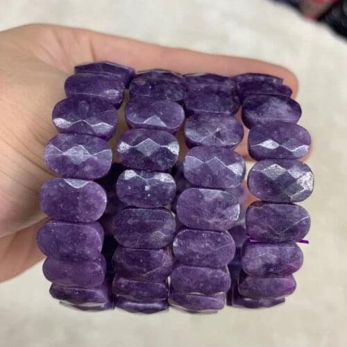 Lepidolite Stone Beads Bracelet Natural Purple Gemstone Jewelry Bangle For Woman For Man Wholesale