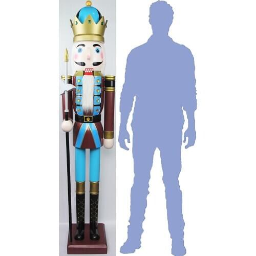 CDL 6feet/180cm/6ft/6foot Life size large/Giant Brown Christmas Wooden Nutcracker King & Soldier Ornament Doll Gift K42