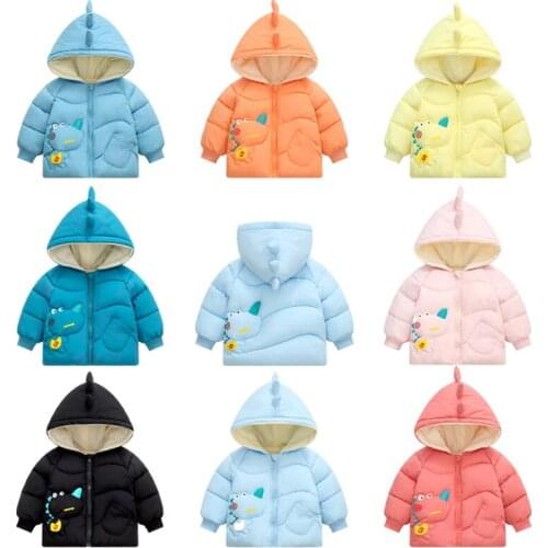 Childrens Plus Velvet Jacket Autumn Winter Padded Warm Coat Toddler Boys Girls Winter Clothes Baby Outwear