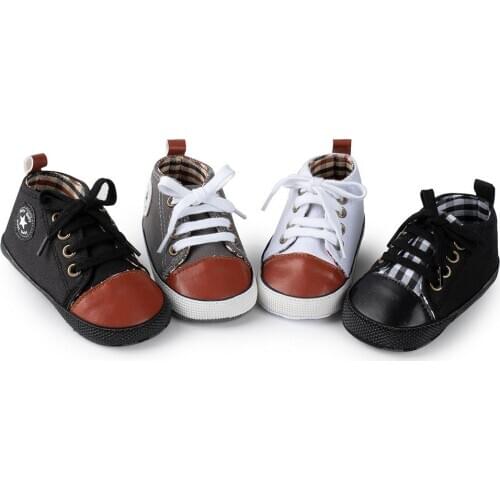Baby Shoes Boy Girl Star Solid Sneaker Cotton Soft Anti-Slip Sole Newborn Infant First Walkers Toddler Casual Canvas Crib Shoes