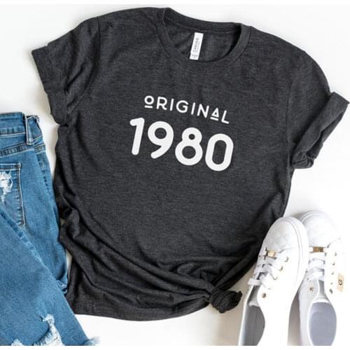 Vintage 1980 T-Shirt Women 41 Years Old 41st Birthday Gift Girls Mom Wife Daughter Party Top Tshirt Cotton Streetwear Tee Shirt