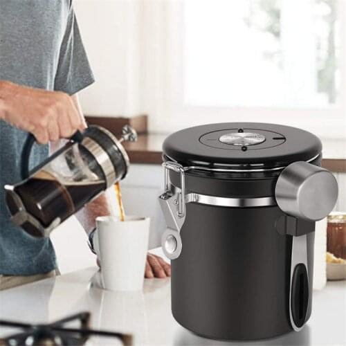 Stainless Steel Sealed Tank Storage Box Moisture-proof Coffee Bean Milk Powder Jar Tea Pot Kitchen Grains Storage Tank