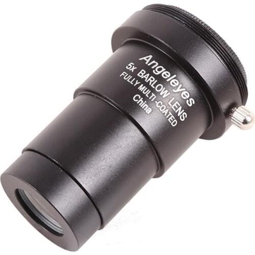 Ngeleyes Metal 5X Extender 1.25 Inches Universal Telescope Double Barlow Mirror 5X Barlow Lens For Angel Telescope