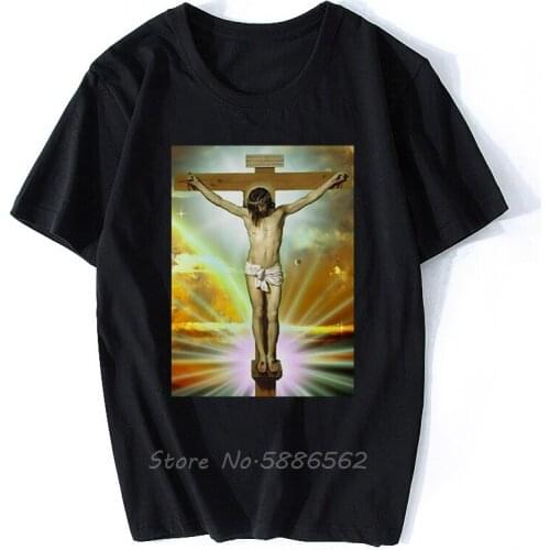 SKAM Iska Even Same Paragraph Jesus Crucifixion Tshirt Men Summer White Short Sleeve Casual Homme T Shirt Unisex Streetwear Tee