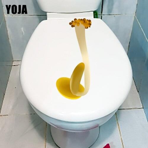 YOJA 10.4*22.1CM Bean Sprouts Sprouting Personality Toilet Sticker WC Decor Home Wall Decal T1-1082