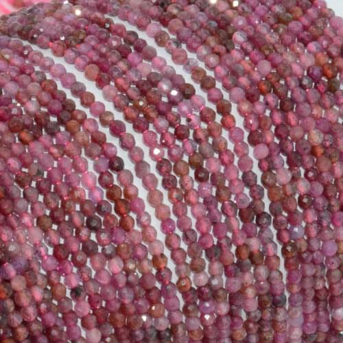 Natural Ruby From Sri Lanka Faceted Round Beads 2.6mm