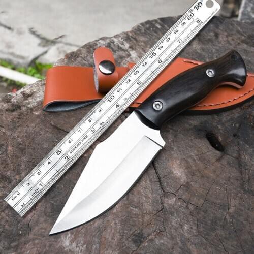 Fixed Blade Knife Free shipping sandalwood handle Very sharp field survival knife outdoor tools