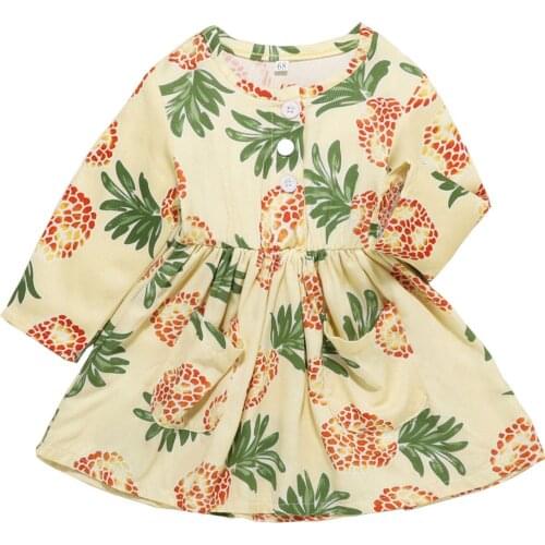 Newborn Infant Baby Girls Clothes Warm Flowers Print Cute Princess Floral Dress Casual Kids Dresses for Girls 3 6 9 12 18 Months