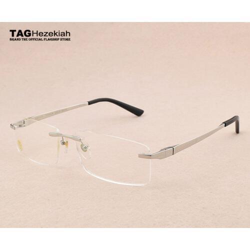 Square Frameless titanium glasses frame men optical glasses frame women Retro eyeglasses Womens spectacle frames Mens nerd
