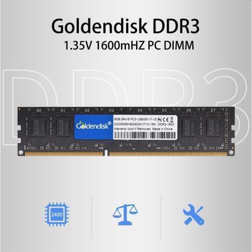 Goldendisk DDR3 2GB 1.5V 1333 1600 1866Mhz RAM For Desktop PC 204pin Memoria DDR 3 RAM Dimm 8GB 4GB