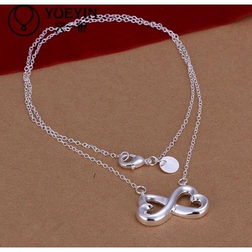 Silver plated pendant necklaces for women silver plated chain jewelry N148 High quality collier elegant