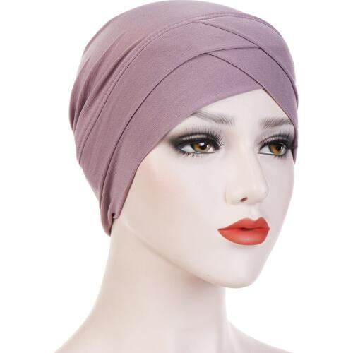 Women Muslim Hijab Headscarf Inner Hijab Caps Ladies Islamic Cross Headband Turban Headwrap Hairband Women Muslim Hijab Scarf