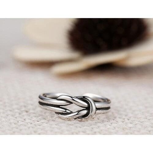 Buipoey Simple Vintage Silver Color Copper Fine Ring Men Women Couples Wedding Opening Adjustable Charm Brand Rings Jewelry Gift