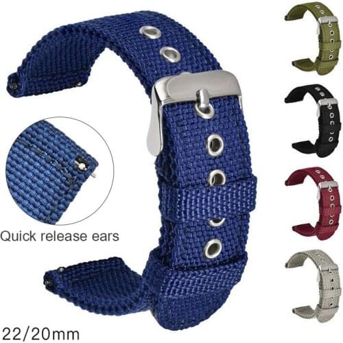 Breathable Nylon Fabric Watchbands For Huawei Watch GT2/2 Replacement Wristband Fashion Adjustable Sport Watch Strap 20/22mm