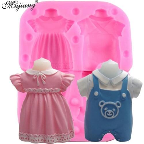 3D Boy Girl Clothes Silicone Mold Baby Birthday Cake Decorating Tools Resin Clay Soap Candle Molds Fondant Chocolate Candy Mould