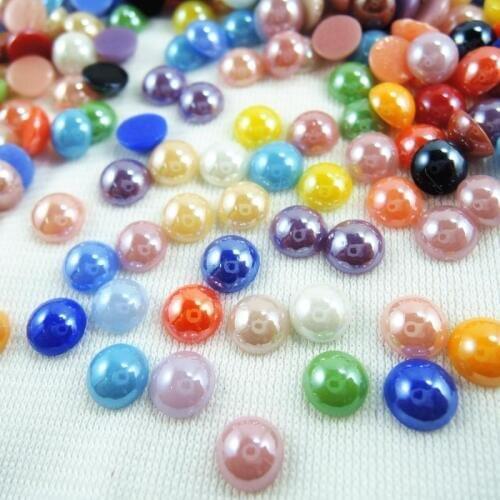 Mix color 7mm 500Pcs Kawaii cute round shape rhinestone flatback cabochon for DIY phone,nail art decoration BL21
