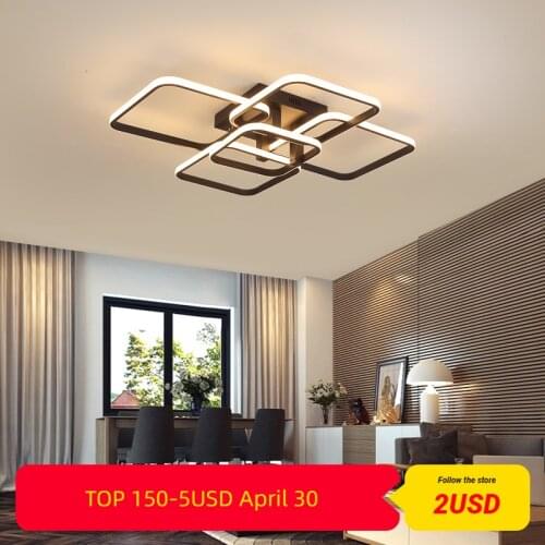 TCY Modern Led Chandeliers For Living Room Bedroom White/Black Rectangle Acrylic Aluminum kitchen Ceiling Chandeliers AC85-265V