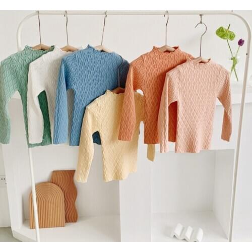 Girls Sweater 2020 New Fashion Knitted Pullover Hollow Out Slim Kids Sweater Cute Basic Tops DT185