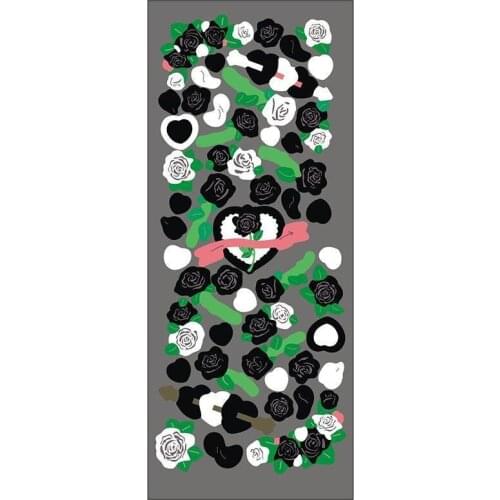 Korean Flower Rose Stickers Beautiful Shiny Mobile Idol Card Personalized Sticker Material Decorative Stationery Phone DIY P8R0