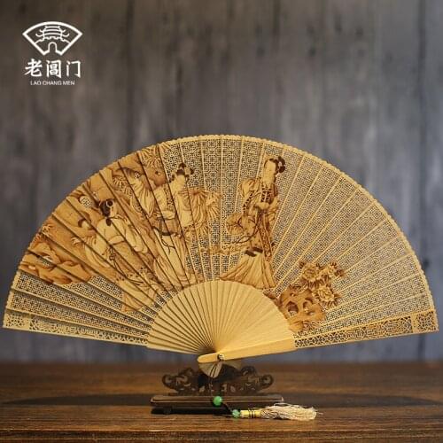 In suzhou classical gift fans collectables - autograph crafts sandalwood fan fan Chinese wind restoring ancient ways
