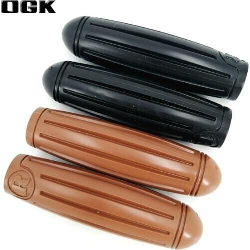 Bicycle Grips 22.2mm x 117mm Retro Bicycle Fixed Gear Bike Comfortable Rubber Grip Black/Brown For Japan Ogk