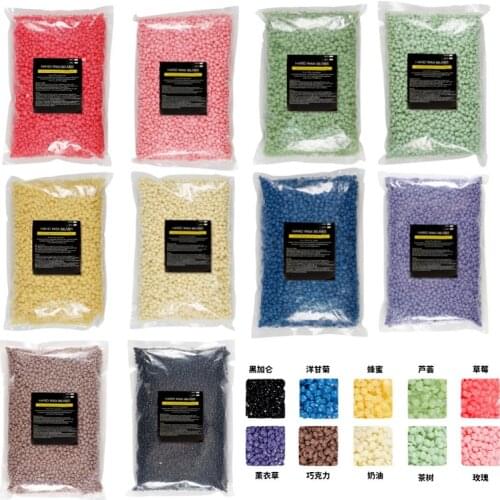 Dehairing Wax Beans 1kg Bag Paper Free Solid Unhairing Wax Therapy Granule Unhairing Hard Wax Honey Beans