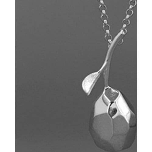 S.EAST SUN 925 Sterling Silver exquisite three-dimensional pear shaped Necklace Pendant womens Party Fashion Jewelry Gift