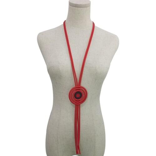 YD&YDBZ Stitching Color Rubber Rope Long Necklace Women New Style Clothes Decoration Choker Chain Statement Pendant Necklaces