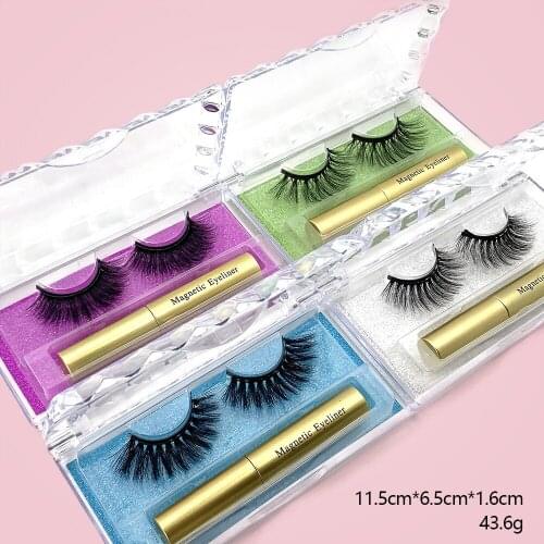 1 Pair Magnetic Eyelashes And Eyeliner Set Natural Long 5D Mink Eyelashes In Bulk Reusable Beauty Makeup Tool