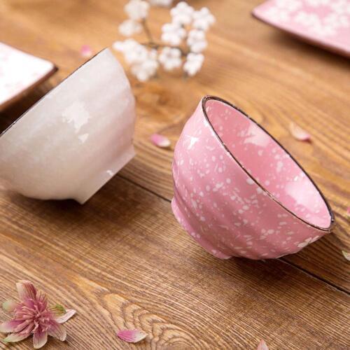 OTHERHOUSE 1Pc Ceramic Bowl Rice Bowl Kitchen Tableware Fruit Salad Bowls Dinnerware Kids Students Ramen Soup Bowls Japan Style
