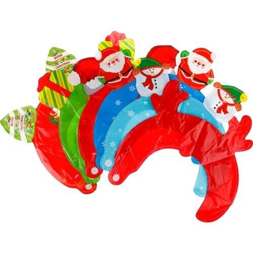 1PCS Navidad Air Balloons Christmas decorations Hair Clasp globos Santa Claus Snowman head band New year head wear gifts