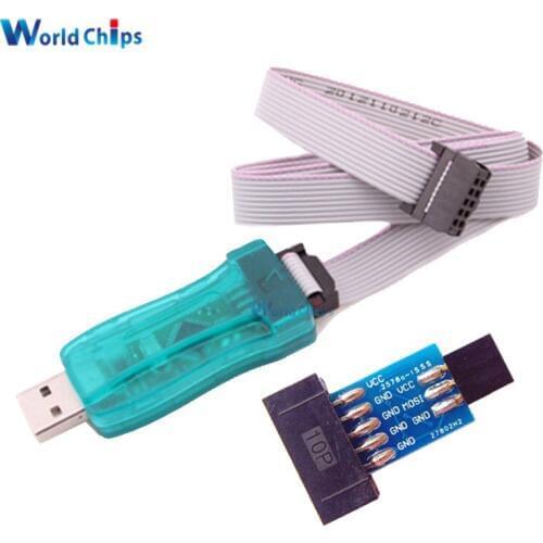 10 Pin Convert to Standard 6 Pin Adapter With 5V USBASP ISP AVR Programmer Case
