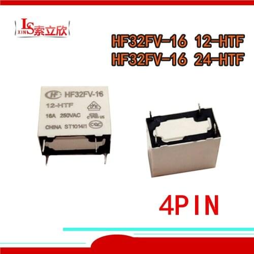 10PCS/lot 100%New Relay HF32FV-16 12-HTF HF32FV-16 24-HTF HF32FV-16-12-HTF HF32FV-16-24-HTF HF32FV 16 12 HTF 4PIN 12V 24V