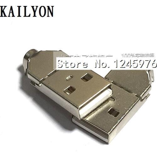 100pcs Hot USB male head short body three pieces, 26 mm long USBA male head USB plug assembly welding line type