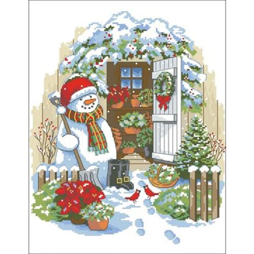 11/14/18/16/22/25/28ct Little snowman patterns Counted Cross Stitch DIY Chinese Cross Stitch Kits Embroidery Needlework Sets