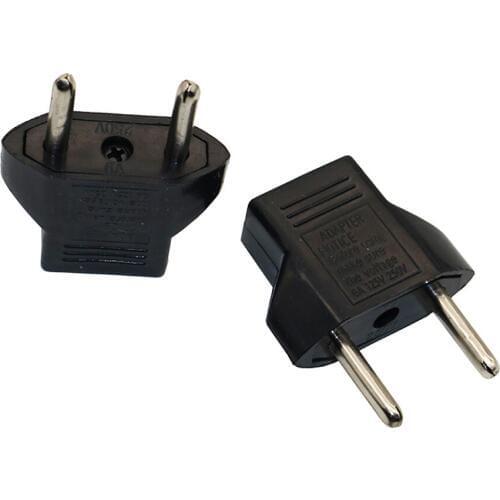 125V~250V 6A Universal EU Plug Adapter Europe Travel Wall AC Power Charger Outlet Adapter Converter 2 Round Pin Adapter 1 Pc