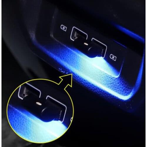 2pcs 7 Colors Automatic RGB Car LED USB Ambient Light Mood Interior Lamp