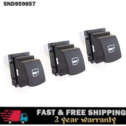 3Pcs Chrome Window Lifter Switch For VW Jetta Golf GTI MK5 MK6 Passat B6 3C Rabbit Tiguan 5ND 959 855 5ND959855 5K0 959 855